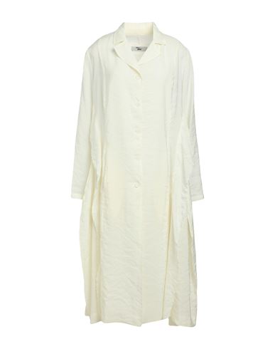 Tadashi Shoji Woman Overcoat Cream Size M Modal, Polyester In White
