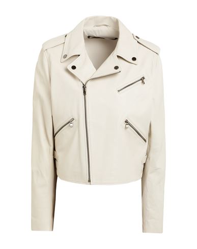 Suite 22 Woman Jacket Off White Size 10 Leather