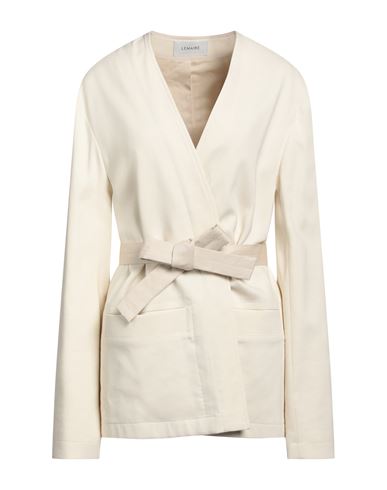 Lemaire Woman Jacket Cream Size 6 Cotton, Viscose, Virgin Wool In White