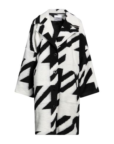 Brand Unique Woman Coat Black Size 1 Polyester, Virgin Wool
