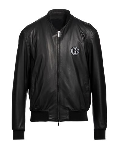 Giorgio Armani Man Jacket Black Size 44 Lambskin, Viscose, Polyamide, Elastane