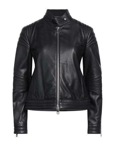 Emporio Armani Woman Jacket Black Size 8 Lambskin
