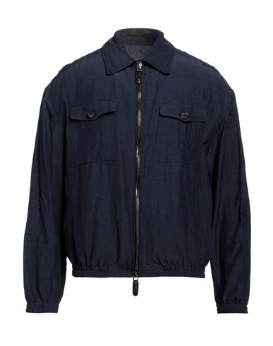 Giorgio Armani Man Jacket Midnight Blue Size 44 Viscose, Linen