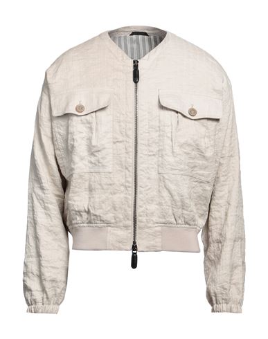 Giorgio Armani Man Jacket Beige Size 42 Cotton, Rayon, Metallic Fiber