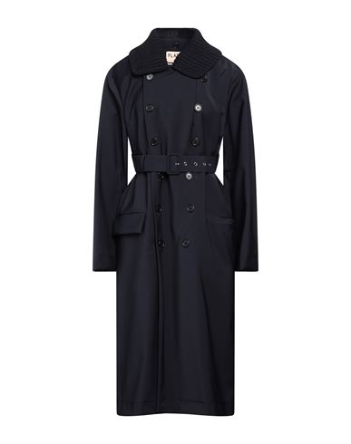 Plan C Woman Overcoat & Trench Coat Midnight Blue Size 6 Polyester, Wool, Polyurethane, Elastane, Vi
