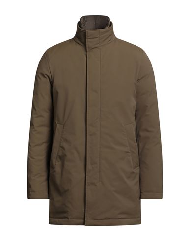 Herno Man Jacket Military Green Size 40 Polyester In Brown