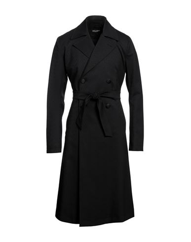 Dolce & Gabbana Man Overcoat & Trench Coat Black Size 46 Virgin Wool, Elastane