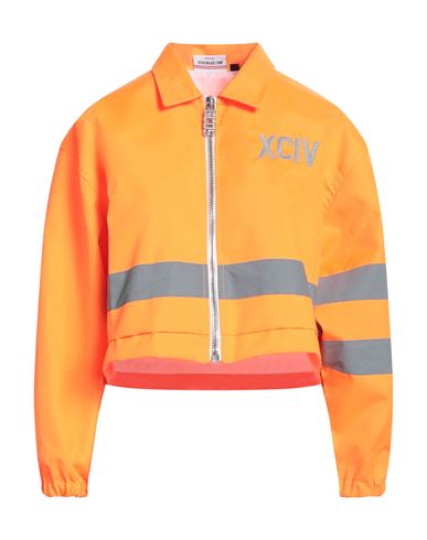Shop Gcds Woman Jacket Orange Size S Polyester, Polyurethane, Glass, Acrylic