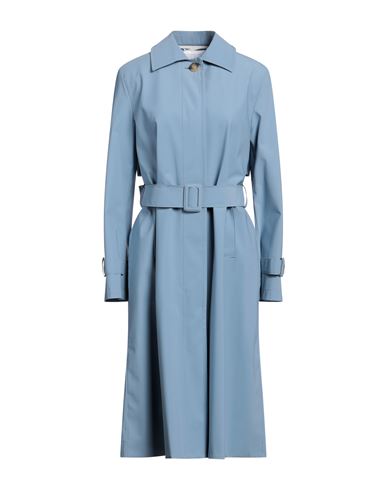 Harris Wharf London Woman Overcoat Sky Blue Size 6 Polyester