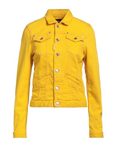 Dsquared2 Woman Denim Outerwear Ocher Size 2 Cotton In Yellow