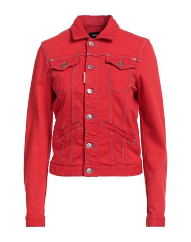 Dsquared2 Woman Denim Outerwear Red Size 6 Cotton
