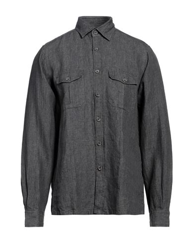 Shop Xacus Man Shirt Lead Size L Linen In Grey