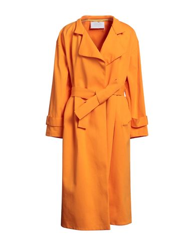 Harris Wharf London Woman Overcoat Orange Size 6 Cotton