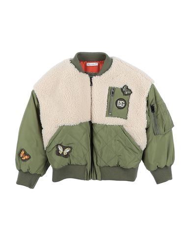 Dolce & Gabbana Toddler Boy Jacket Military Green Size 5 Polyester, Virgin Wool, Elastane In Green