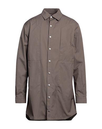 Rick Owens Man Overcoat Khaki Size 38 Polyester In Beige