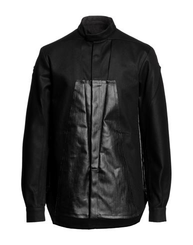 Rick Owens Man Jacket Black Size 40 Cotton, Rubber, Elastomultiester