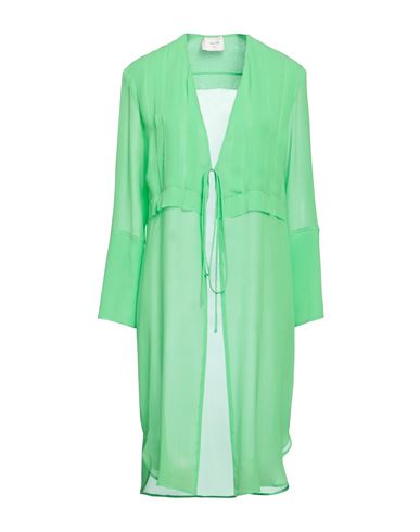 Alysi Woman Overcoat Green Size 4 Silk
