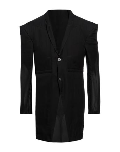 Rick Owens Man Overcoat Black Size 40 Silk