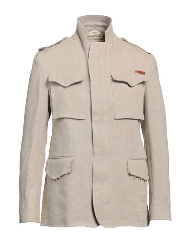 Shop Golden Goose Man Jacket Beige Size 38 Linen