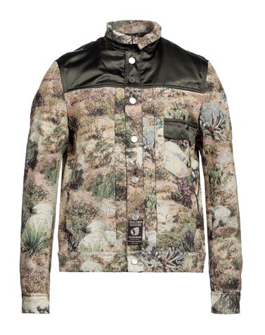 Shop Golden Goose Man Jacket Khaki Size 38 Polyester, Cotton In Beige