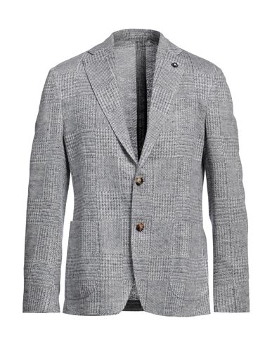 Lardini Man Blazer Grey Size 44 Linen