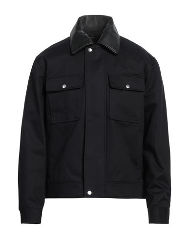 The Kooples Man Jacket Midnight Blue Size L Cotton, Cow Leather