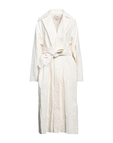 Shop Quira Woman Overcoat & Trench Coat White Size 6 Linen