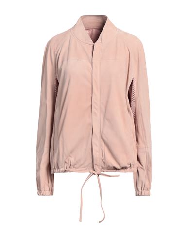 Gentryportofino Woman Jacket Pink Size 8 Ovine Leather, Cotton