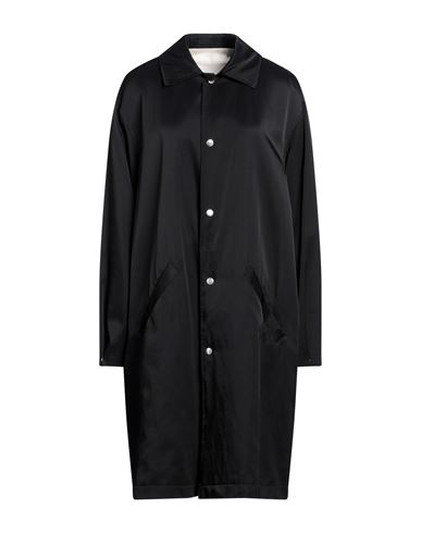 Shop Jil Sander Woman Overcoat & Trench Coat Black Size M Rayon, Cotton, Wool, Silk