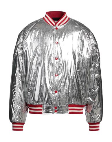 Shop Celine Man Jacket Silver Size 38 Polyamide, Wool, Polyester
