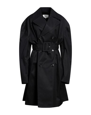 Shop Mm6 Maison Margiela Woman Overcoat Black Size S Cotton