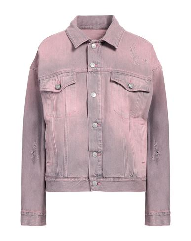 Shop Mm6 Maison Margiela Woman Denim Outerwear Pink Size 6 Cotton