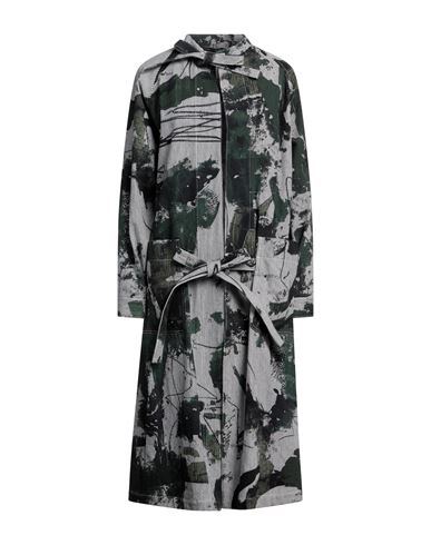 Shop Y's Yohji Yamamoto Woman Overcoat & Trench Coat Dark Green Size 2 Cotton