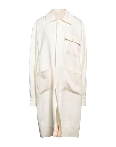 Golden Goose Woman Overcoat & Trench Coat Ivory Size S Linen