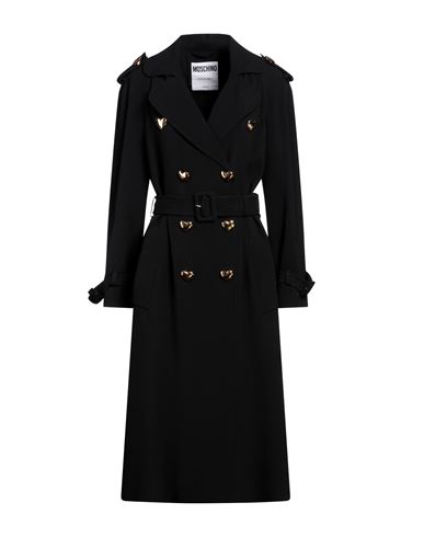 Shop Moschino Woman Overcoat & Trench Coat Black Size 8 Acetate, Viscose