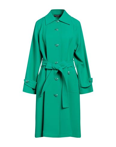 Shop Dolce & Gabbana Woman Overcoat & Trench Coat Green Size 10 Virgin Wool