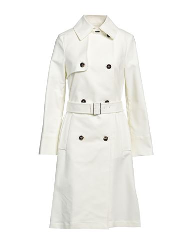 Bcbgmaxazria Woman Overcoat & Trench Coat Cream Size 8 Cotton, Elastane In White