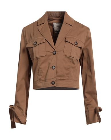 Shop Alessia Santi Woman Jacket Brown Size 6 Cotton, Elastane