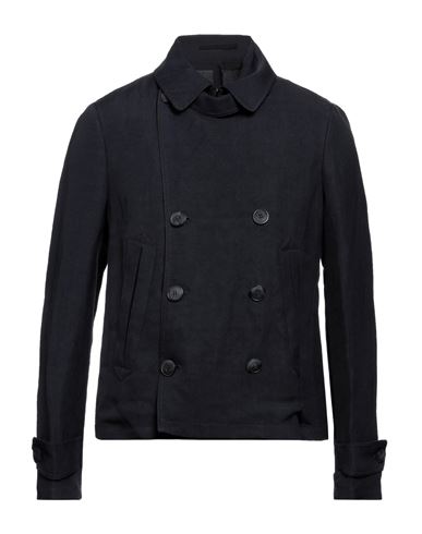 Giorgio Armani Man Overcoat & Trench Coat Midnight Blue Size 46 Viscose, Linen