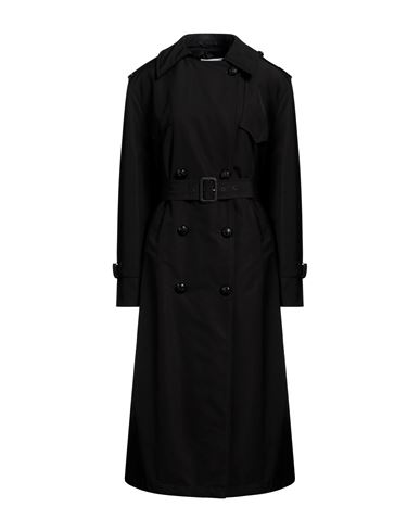 Shop Msgm Woman Overcoat & Trench Coat Black Size 2 Cotton, Polyester