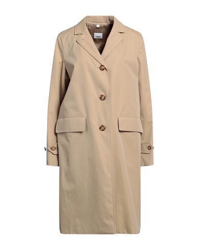 Shop Burberry Woman Overcoat & Trench Coat Beige Size 8 Cotton