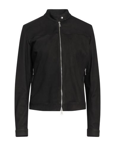 Shop Giorgio Brato Woman Jacket Black Size 10 Leather, Cotton, Elastane