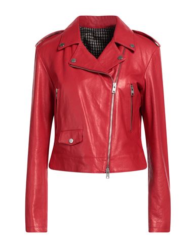 Dfour Woman Jacket Red Size 8 Leather