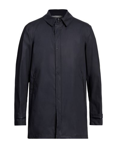 Shop Herno Man Overcoat & Trench Coat Navy Blue Size 42 Cotton, Elastane, Polyurethane, Polyester