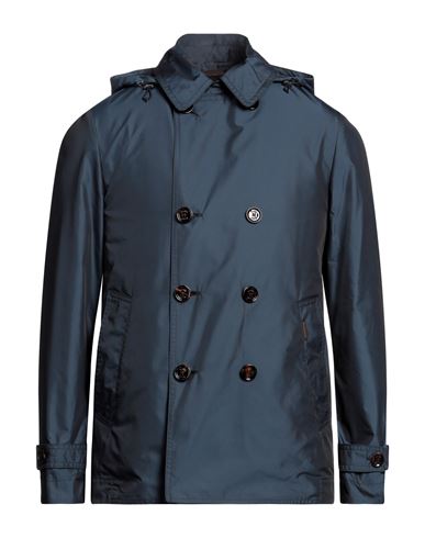 Moorer Man Overcoat & Trench Coat Navy Size 44 Polyester In Navy