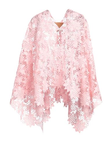 Shop Ermanno Gallamini Woman Cape Pink Size Onesize Polyester, Cotton