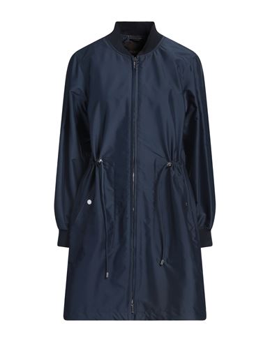 Moorer Woman Overcoat & Trench Coat Slate Blue Size 8 Polyester In Blue