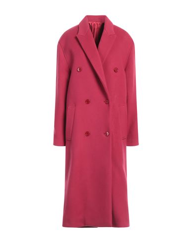 Shop Isabel Marant Woman Coat Fuchsia Size 6 Virgin Wool, Cashmere, Polyamide In Pink