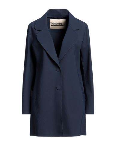 Herno Woman Overcoat & Trench Coat Navy Blue Size 12 Polyamide, Elastane