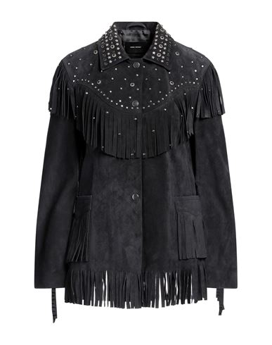 Shop Isabel Marant Woman Jacket Steel Grey Size 2 Cow Leather, Brass, Zamak, Methacrylate